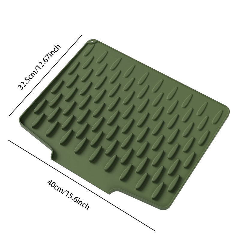 SilkDrain™ Silicone Drying Mat — Fast, Safe, Spotless Dishes with Zero Mess