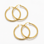 LustraLuxe™ Diamond-Cut Hoop Earrings — Ignite Every Room with Effortless Radiance and Confidence