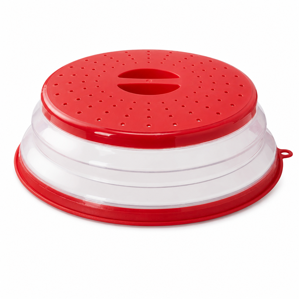 VivaShield™ 2-in-1 Collapsible Microwave Splatter Cover — Keep Your Microwave Spotless and Your Kitchen Clutter-Free Instantly