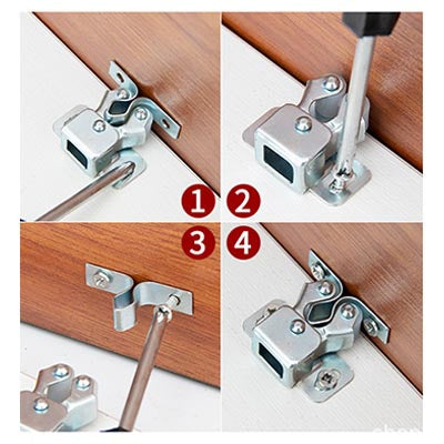 SteelLock™ Dual Roller Cabinet Latches  (Set of 4)  — Lock In Quiet Strength and Unshakable Peace of Mind