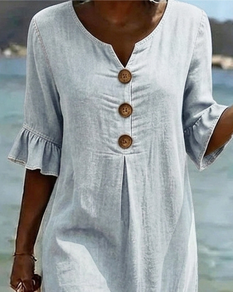 SerenaWave™ Denim Dress — Step Out Feeling Effortlessly Flattering and Confident