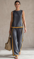 VelaAura™ Two-Piece Linen Set — Feel Fresh, Flattering, and Free All Day Long