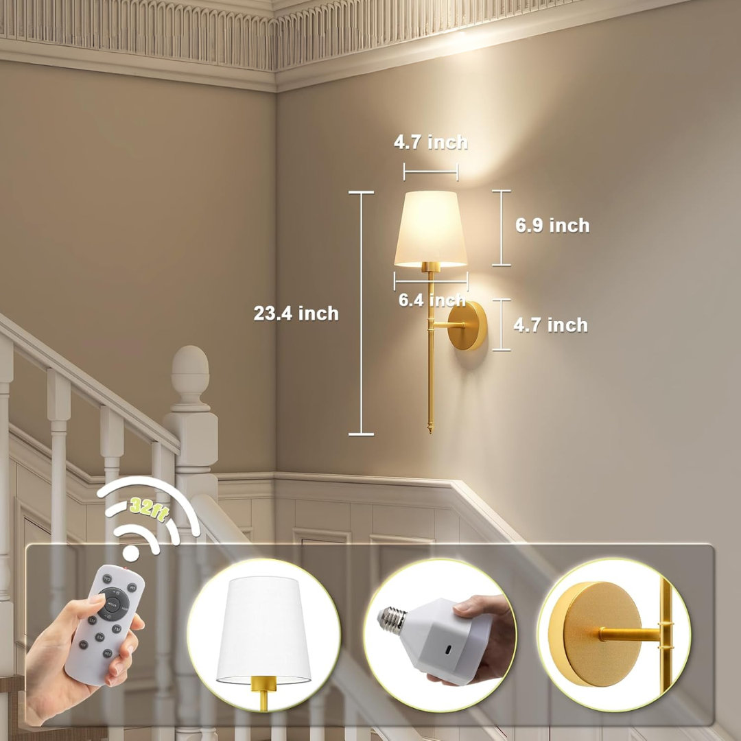 Aureline™ Wireless Wall Sconce — Soft Brilliance with a Touch of Luxury