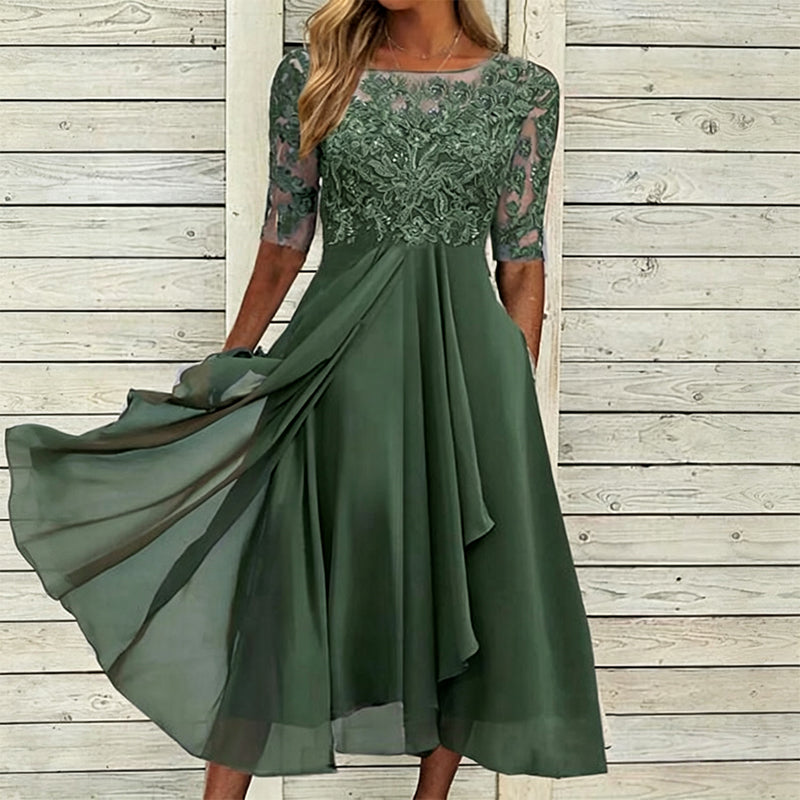 SilkAura™ Embroidered Cocktail Dress™ — Command Every Room with Effortless Elegance and Confidence