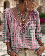 LunaFleur™ Dot Blouse — Flaunt Your Feminine Glow with Effortless Comfort and Style