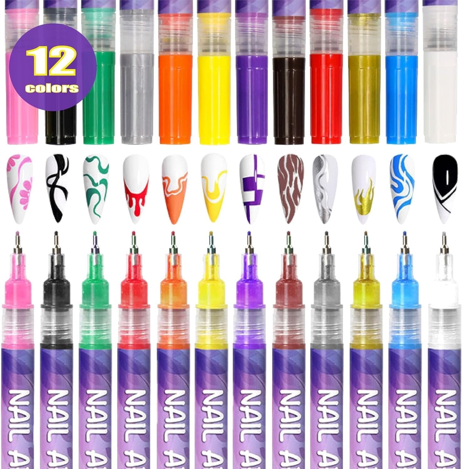 LumaFizz™ 12-Color Nail Art Pen Set — Ignite Bold, Head-Turning Nails That Showcase Your True Style