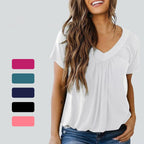 SerenaLuxe™ Pleated V-Neck Top — Sculpt Your Curves and Own Every Room with Effortless Style