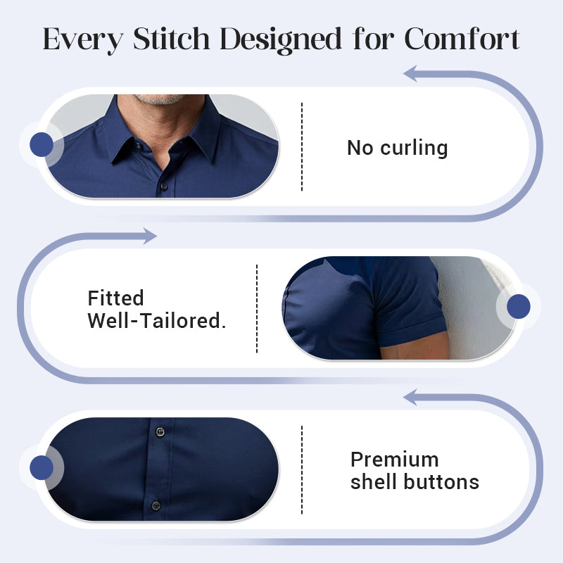 VeroLuxe™ Men's Non-Iron Shirts — Look Sharp and Feel Confident Without a Single Crease