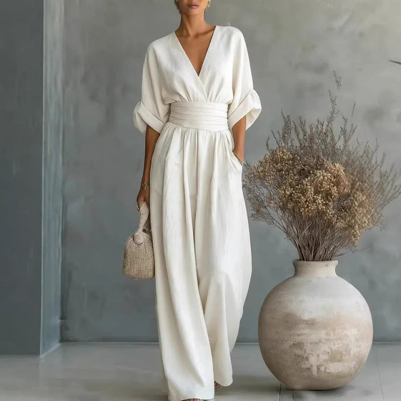 LunaVista™ Wide Leg Jumpsuit — Command Every Room with Effortless Elegance and All-Day Comfort