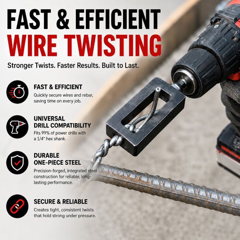 SteelGrip™ — Turn Your Drill Into a Powerhouse for Rock-Solid, Effortless Wire Ties