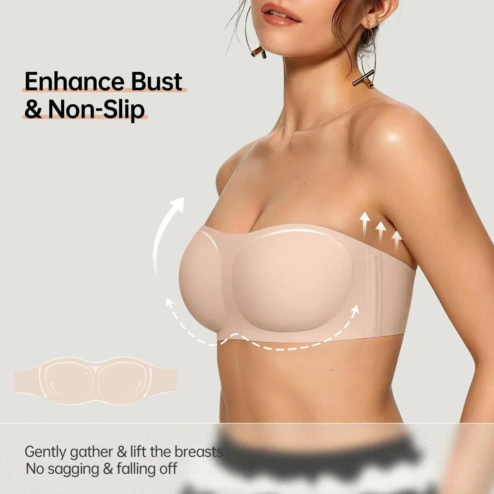 SilkyHold™ Strapless Bandeau — Feel Flawless and Fearless with All-Day Slip-Free Comfort