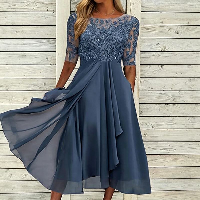SilkAura™ Embroidered Cocktail Dress™ — Command Every Room with Effortless Elegance and Confidence