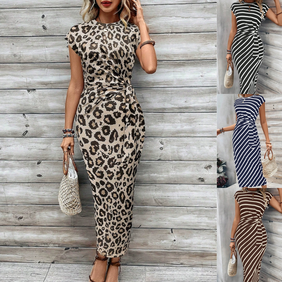 LunaSilk™ Leopard Knot Dress — Wrap Yourself in Confidence and Unforgettable Style