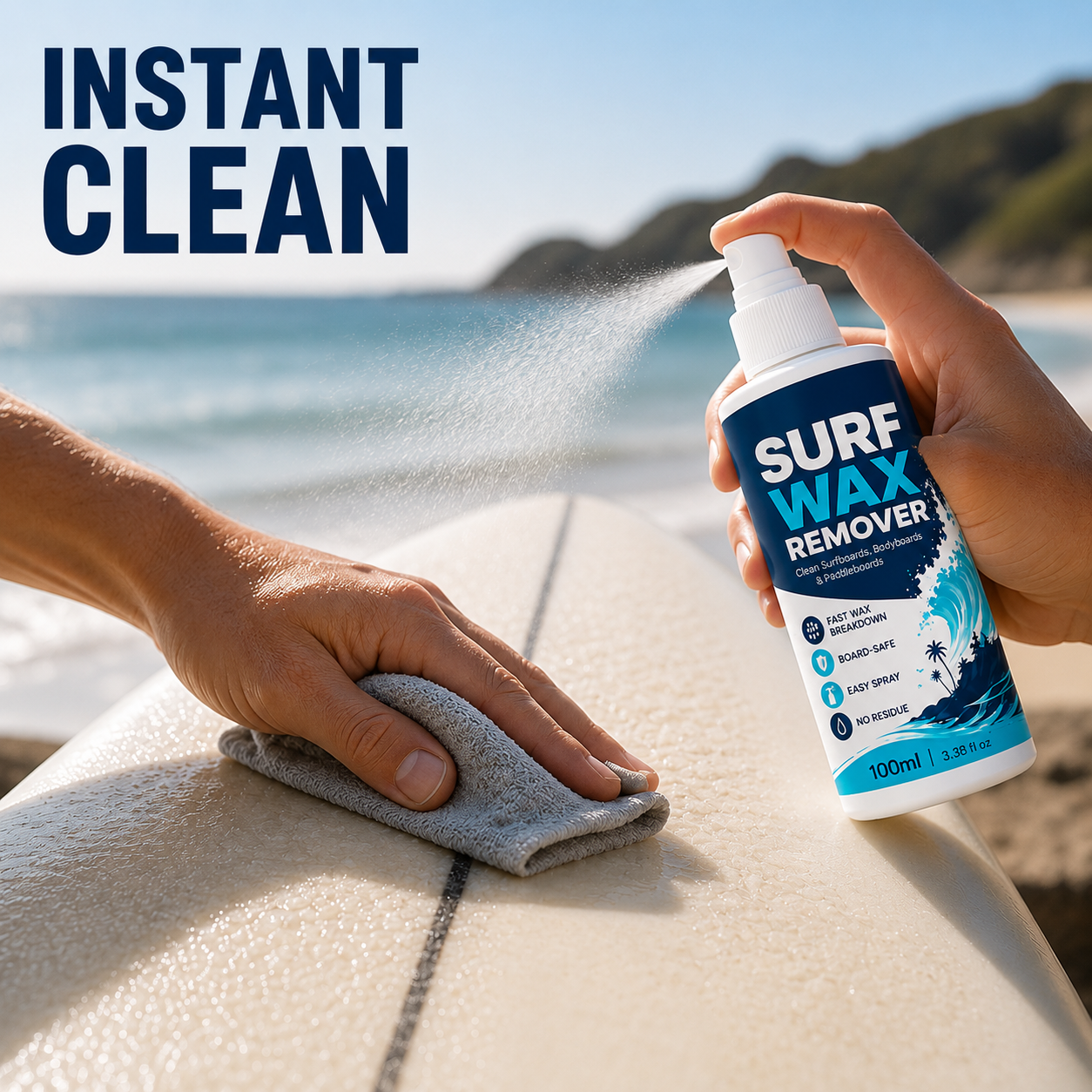 AquaShine™ Wax Remover Spray — Instantly Restore Your Board’s Grip and Shine for Unstoppable Waves