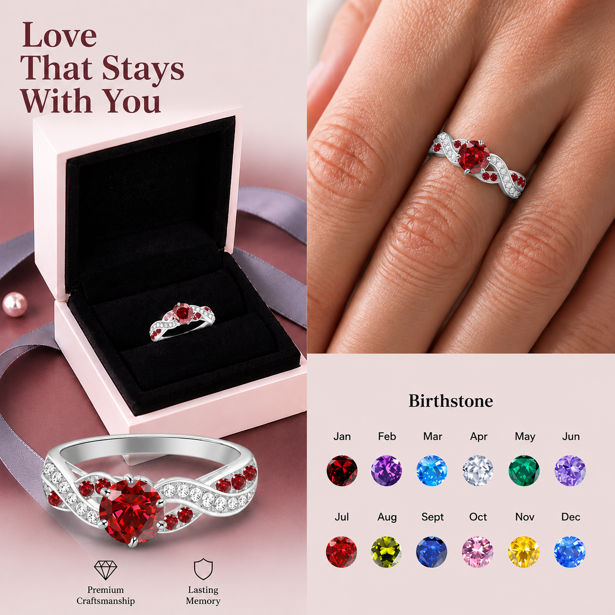 MiraLuxe™ Birthstone Ring — Wear Their Love as Your Daily Source of Comfort and Strength