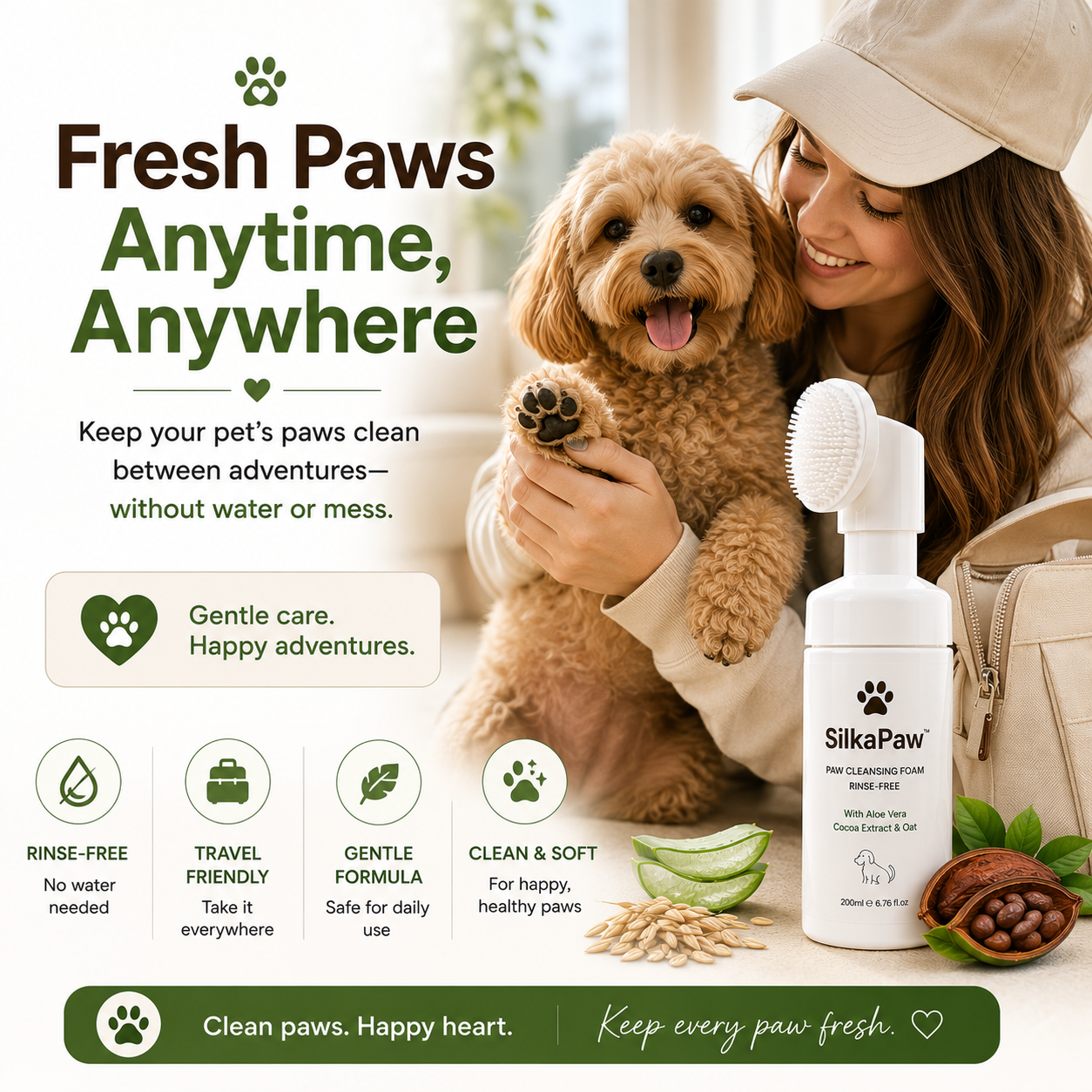 SilkaPaw™ — Instantly Soothe and Refresh Your Pet’s Paws Without Mess or Stress