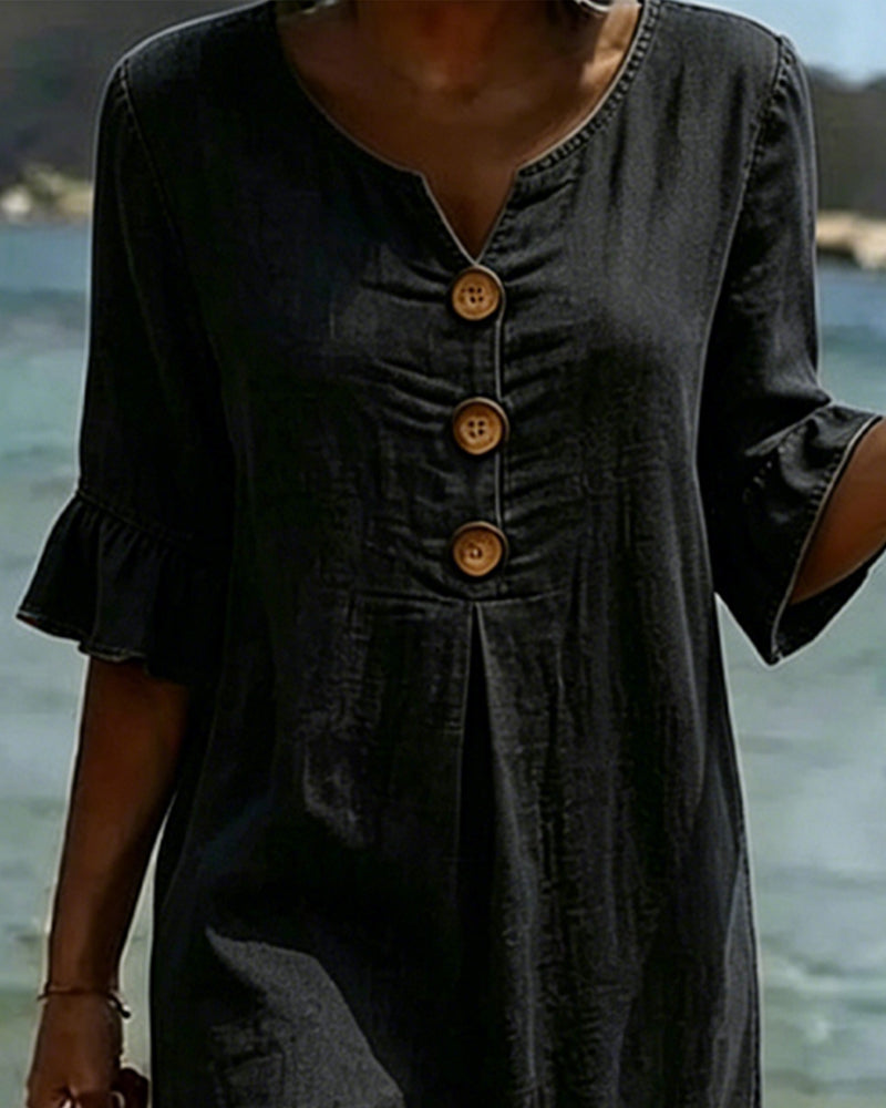 SerenaWave™ Denim Dress — Step Out Feeling Effortlessly Flattering and Confident