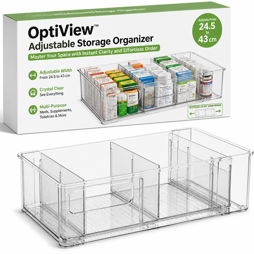 OptiView™ Adjustable Storage Organizer — Master Your Space with Instant Clarity and Effortless Order