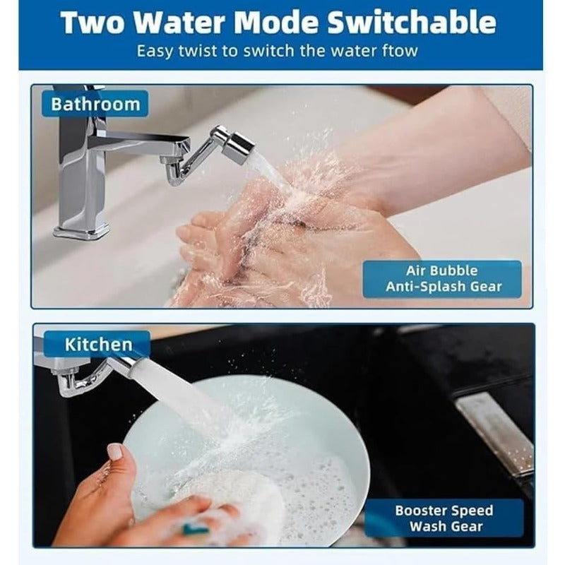 FlowFlex™ 1440° Rotating Faucet Extender — Take Full Control of Every Drop Without the Mess