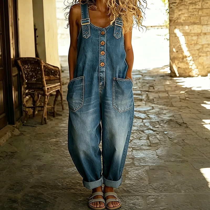 ShadeStride™ Denim Overalls — Experience Freedom and Flair That Moves With You