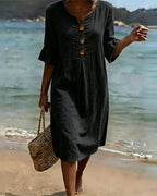 SerenaWave™ Denim Dress — Step Out Feeling Effortlessly Flattering and Confident