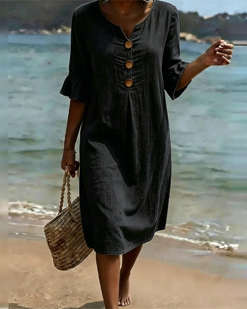 SerenaWave™ Denim Dress — Step Out Feeling Effortlessly Flattering and Confident