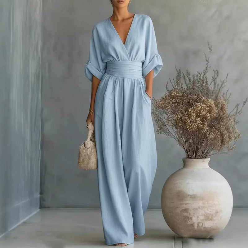 LunaVista™ Wide Leg Jumpsuit — Command Every Room with Effortless Elegance and All-Day Comfort