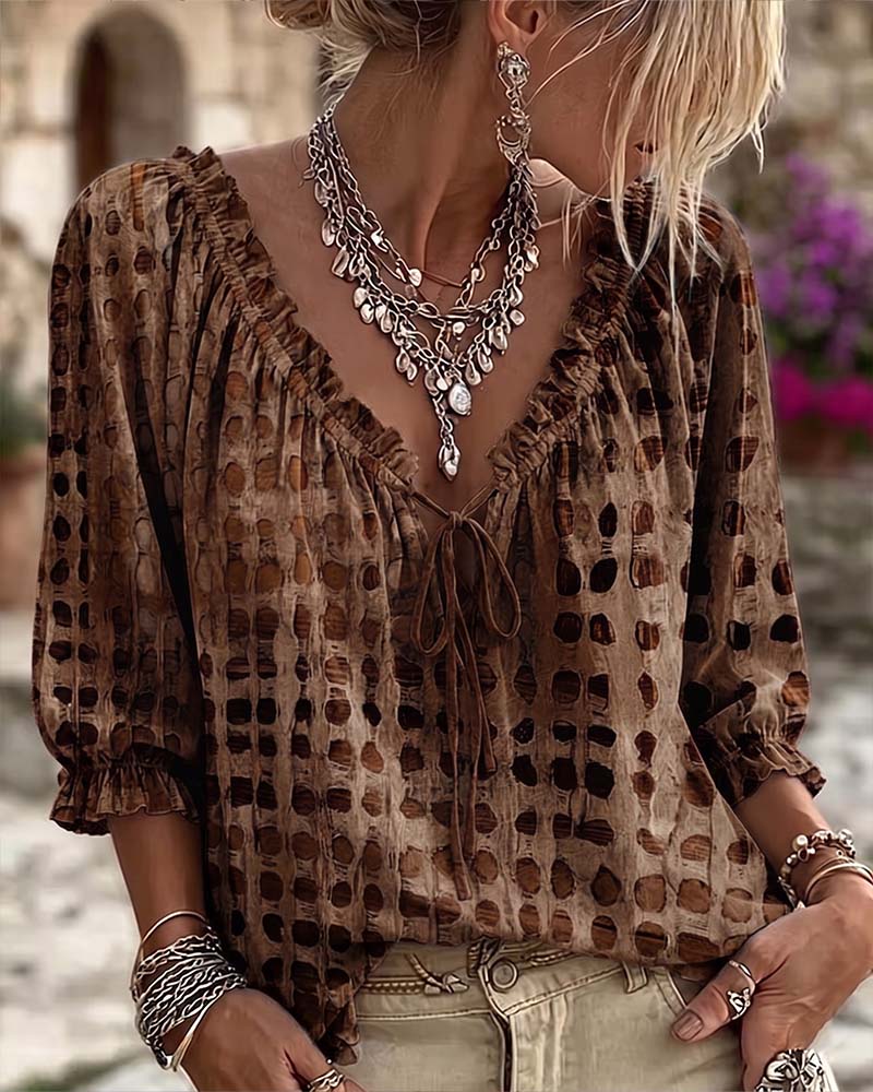 LunaFleur™ Dot Blouse — Flaunt Your Feminine Glow with Effortless Comfort and Style