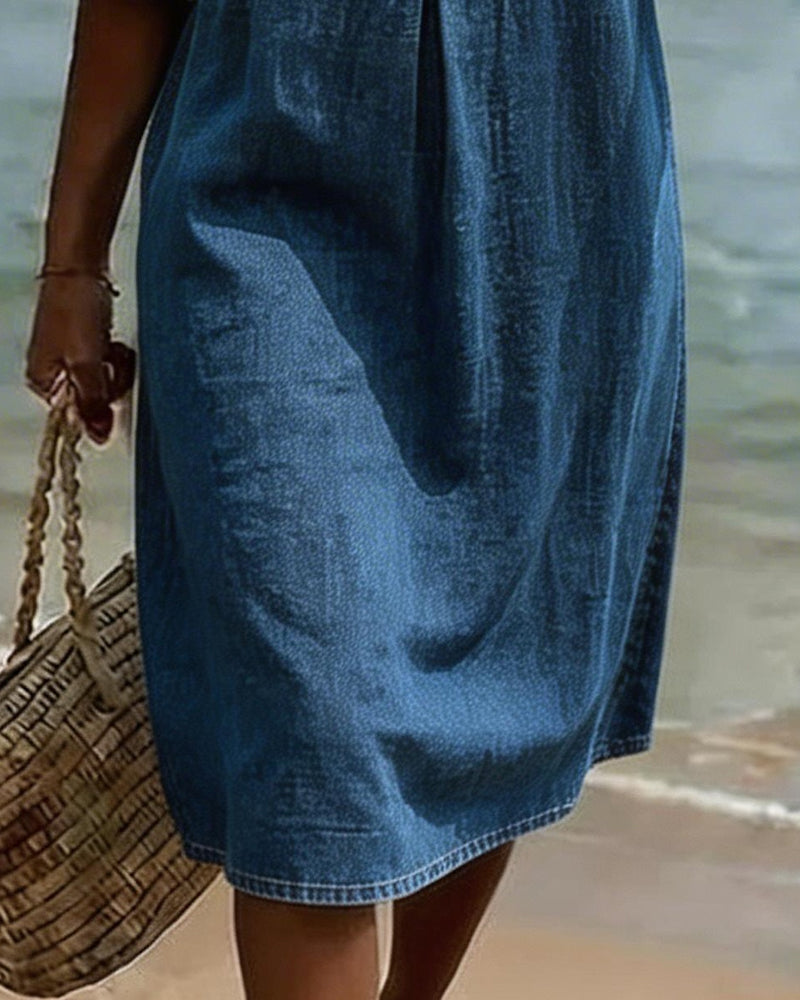 SerenaWave™ Denim Dress — Step Out Feeling Effortlessly Flattering and Confident
