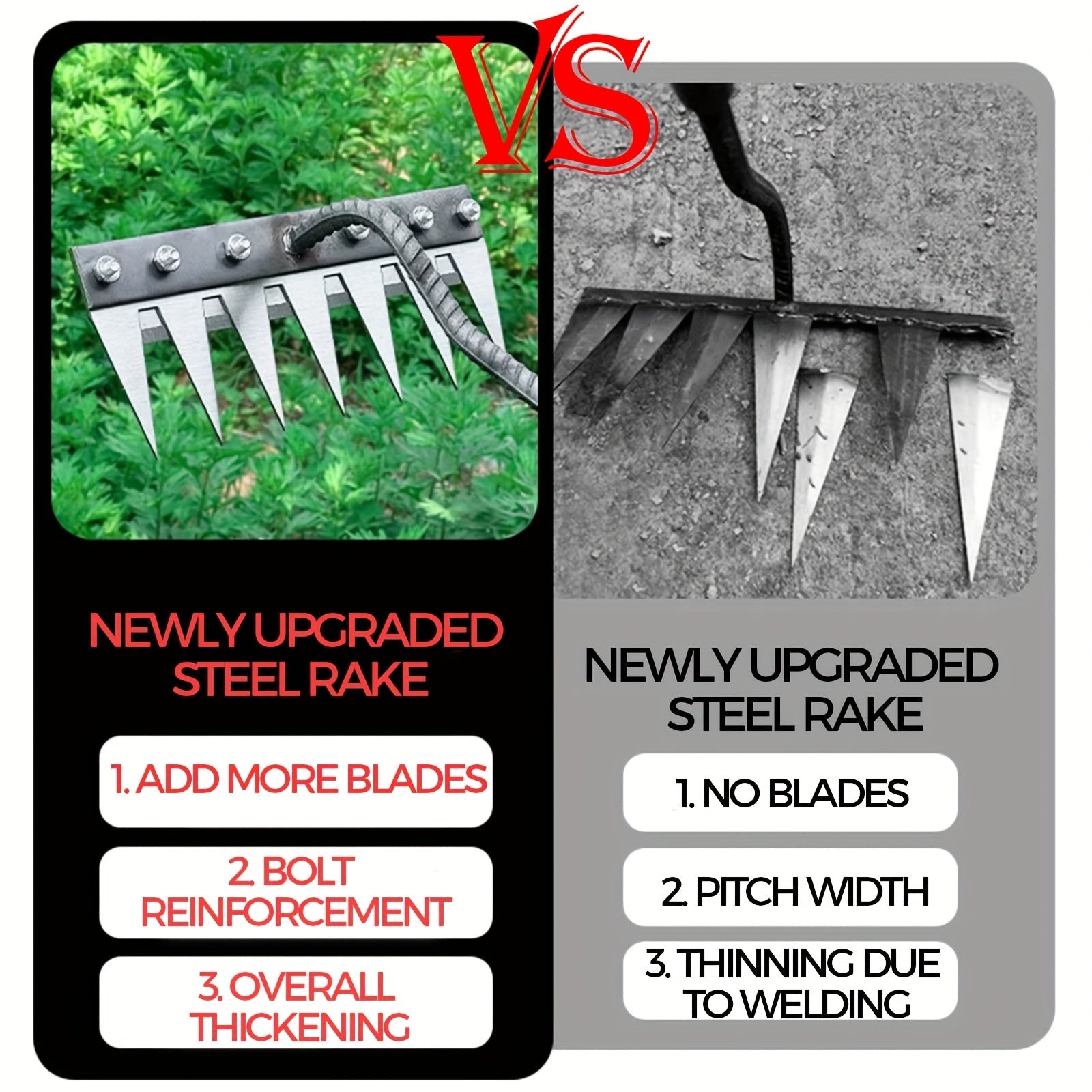 IronRoot™ 2-Piece Metal Weed Rake Set — Turn Backbreaking Garden Work into Effortless, Precise Power