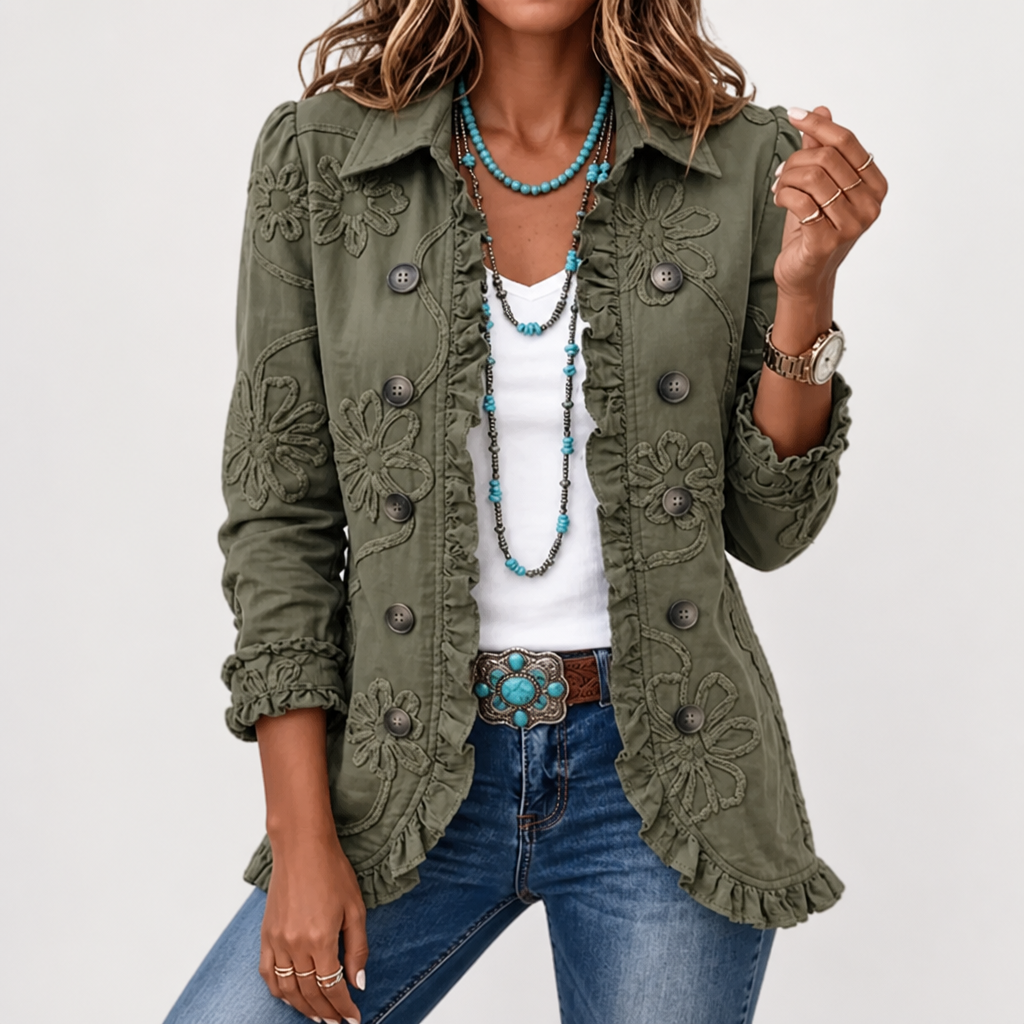 Petalvienne™ Floral Utility Jacket — Turn Heads with Effortless Vintage Charm and Feminine Grace
