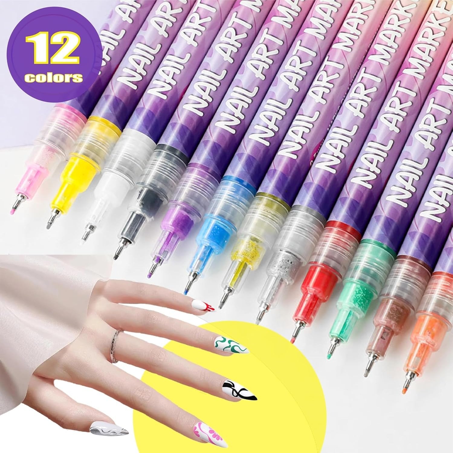 LumaFizz™ 12-Color Nail Art Pen Set — Ignite Bold, Head-Turning Nails That Showcase Your True Style