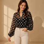 LyraLuxe™ Polka Shirt — Feel Confident, Fresh, and Effortlessly Stunning All Day