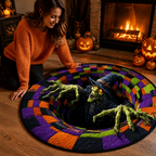 SpiriShade™ Round Quilted Rug — Captivate Every Eye with a Hauntingly Cozy Halloween Portal