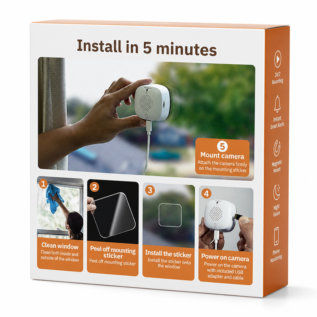 Magnetic Window Camera™ — Instantly See and Protect What Matters Most, Day and Night