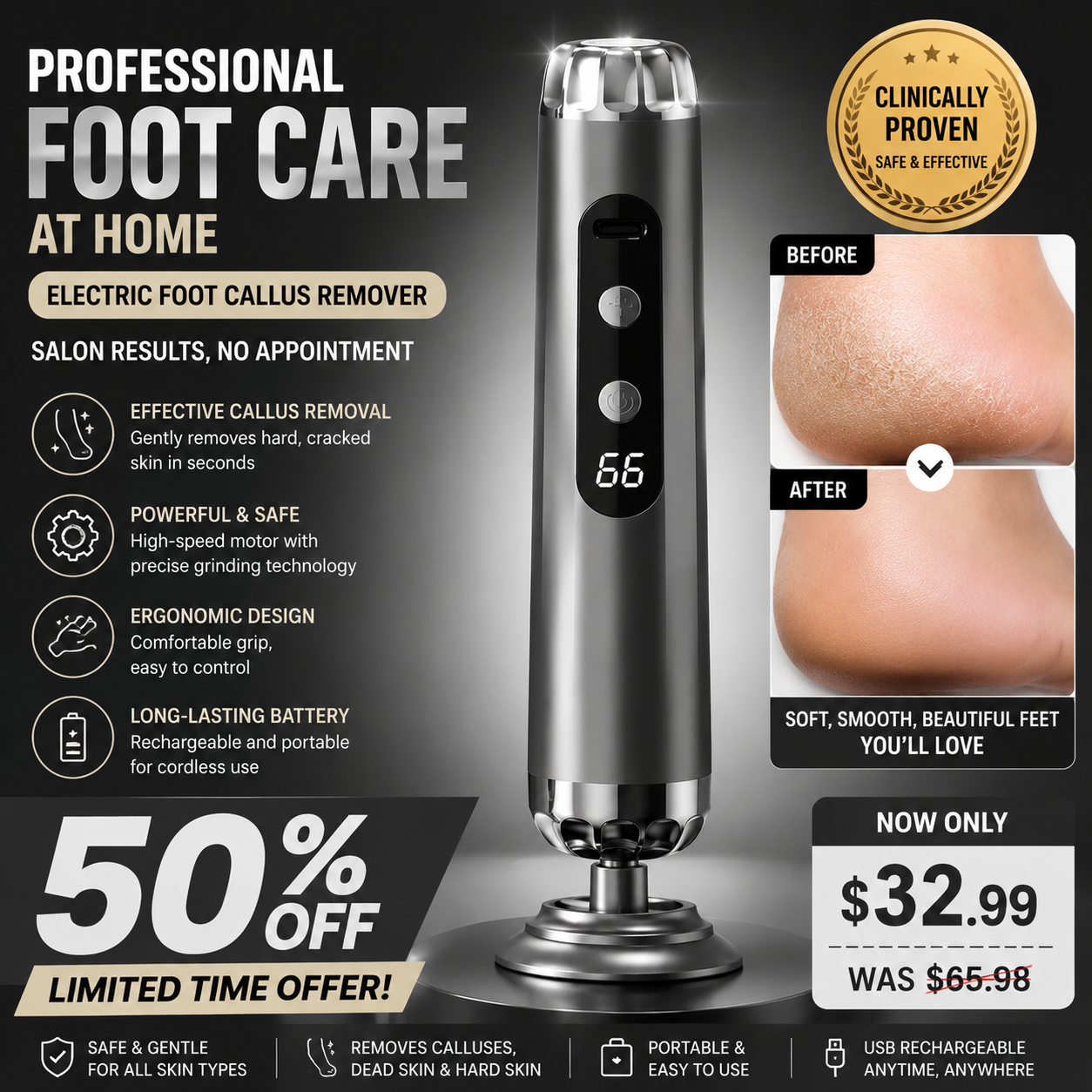 SilkStride™ Foot Resurfacer — Transform Rough Feet into Silky Confidence Instantly