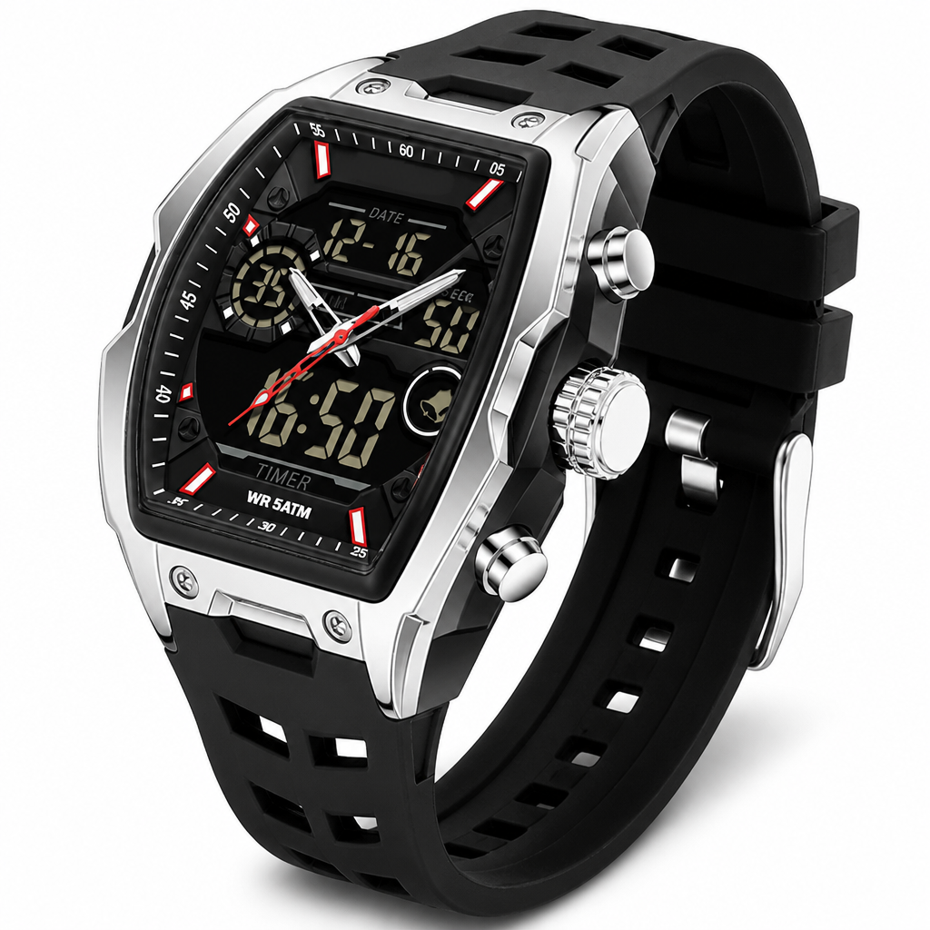 VeloQuartz™ — Own Every Second with Bold Dual-Time Precision