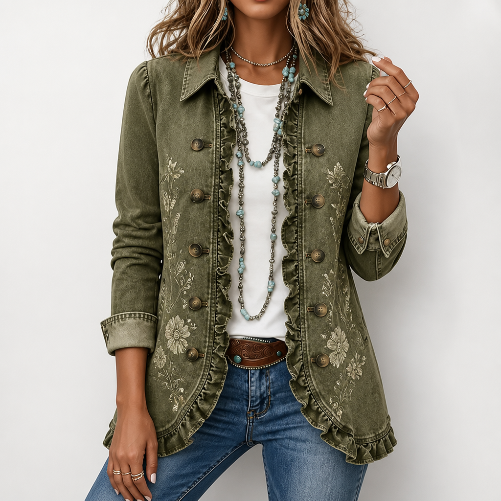 Petalvienne™ Floral Utility Jacket — Turn Heads with Effortless Vintage Charm and Feminine Grace