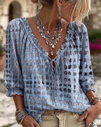 LunaFleur™ Dot Blouse — Flaunt Your Feminine Glow with Effortless Comfort and Style