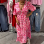 LuminaSway™ Women's V-Neck Printed Dress — Command Attention with Comfort and Flawless Confidence