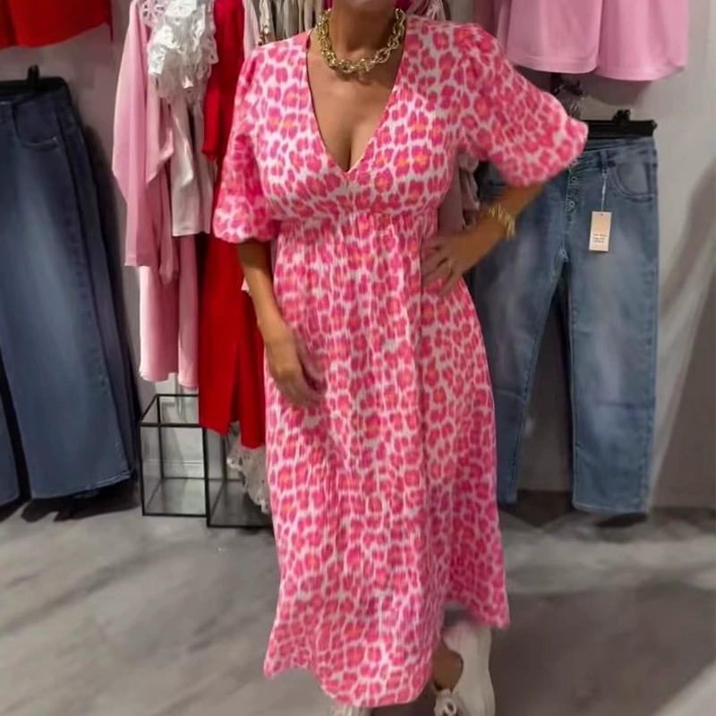 LuminaSway™ Women's V-Neck Printed Dress — Command Attention with Comfort and Flawless Confidence