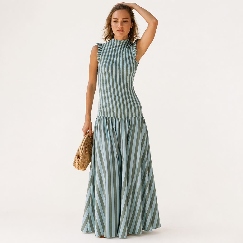 VelaVerve™ Stripe Maxi Dress — Unleash Effortless Elegance That Moves with You