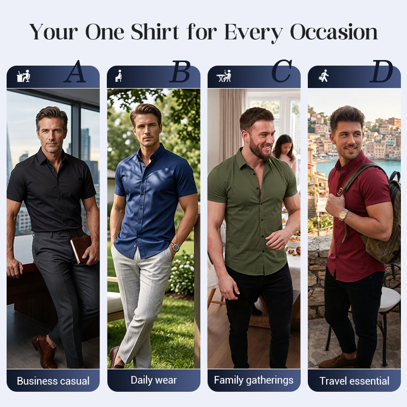VeroLuxe™ Men's Non-Iron Shirts — Look Sharp and Feel Confident Without a Single Crease