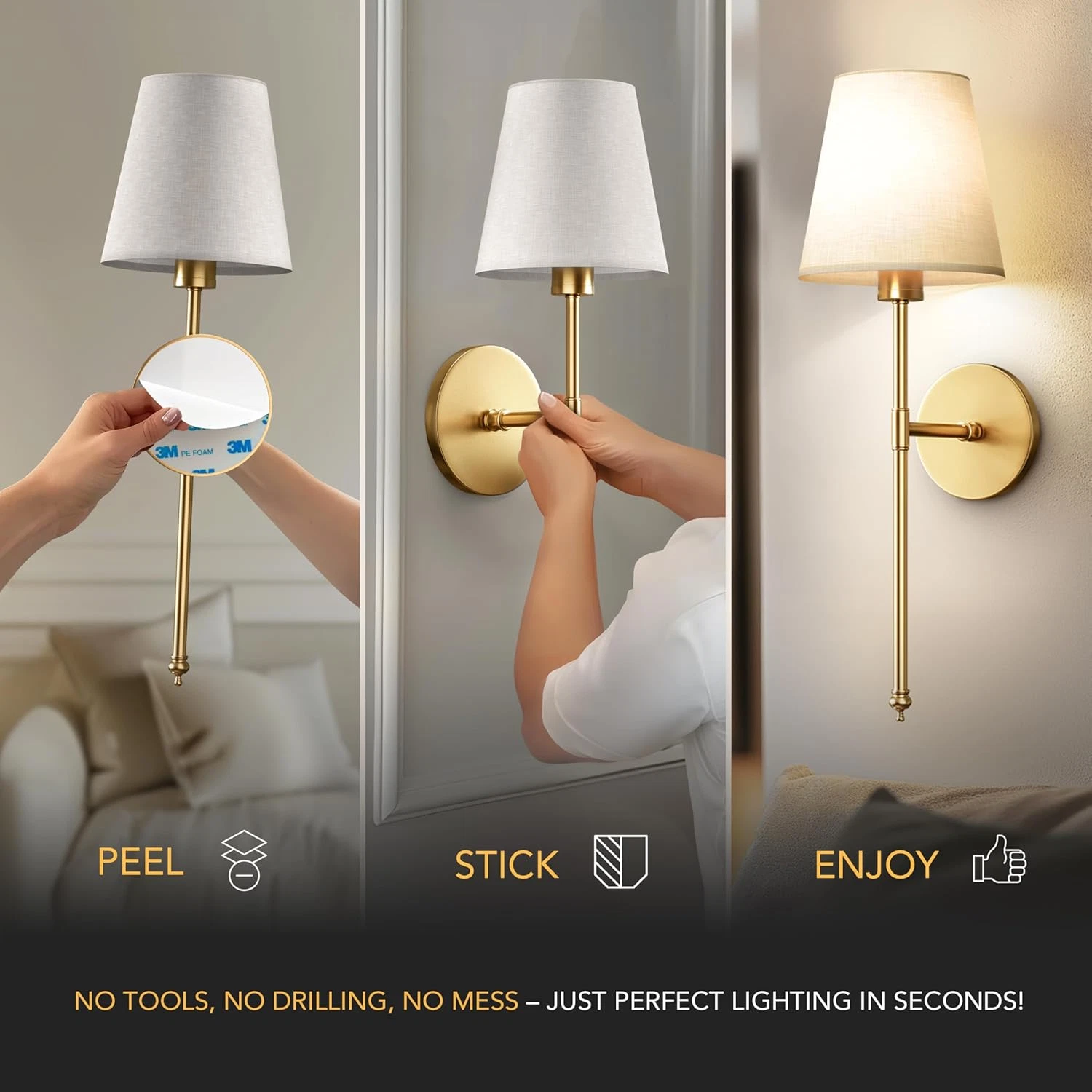 Aureline™ Wireless Wall Sconce — Soft Brilliance with a Touch of Luxury