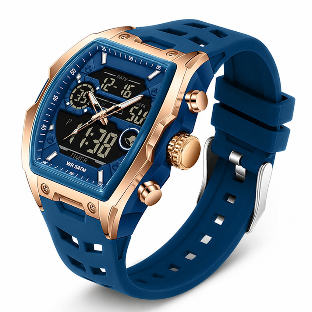 VeloQuartz™ — Own Every Second with Bold Dual-Time Precision