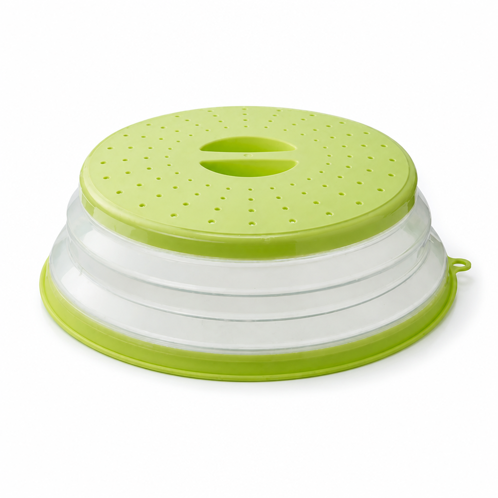 VivaShield™ 2-in-1 Collapsible Microwave Splatter Cover — Keep Your Microwave Spotless and Your Kitchen Clutter-Free Instantly