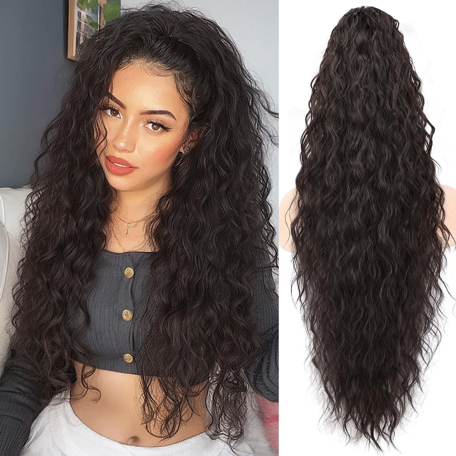 Synthetic Wave Ponytail™ — Turn Heads Instantly with Effortless, Bounce-Filled Volume