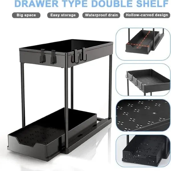 SlipNest™ 2-Tier Sliding Organizer — Unlock Instant Calm by Crushing Clutter and Gliding to What You Need