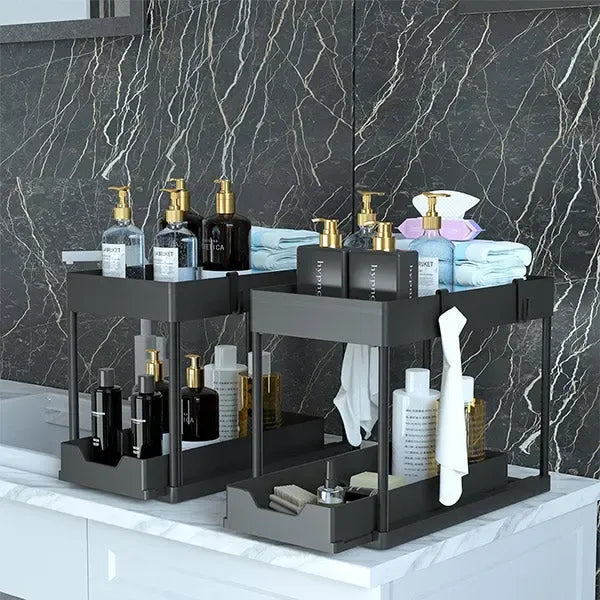 SlipNest™ 2-Tier Sliding Organizer — Unlock Instant Calm by Crushing Clutter and Gliding to What You Need