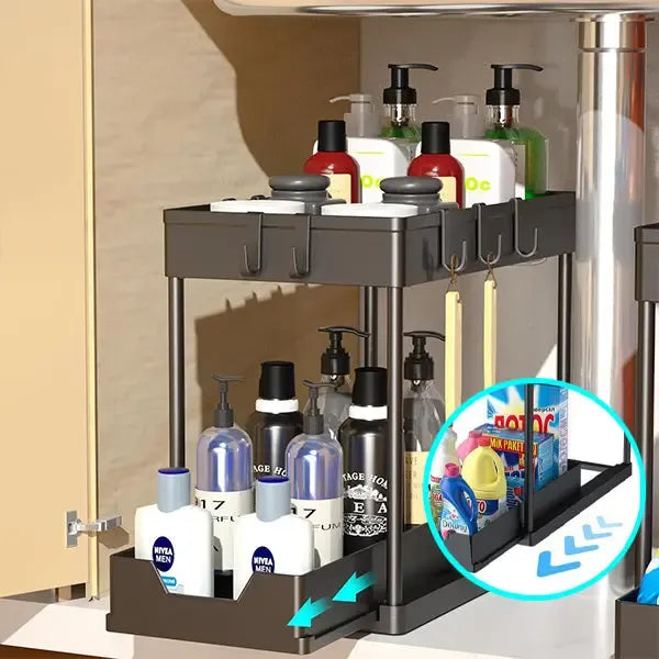 SlipNest™ 2-Tier Sliding Organizer — Unlock Instant Calm by Crushing Clutter and Gliding to What You Need